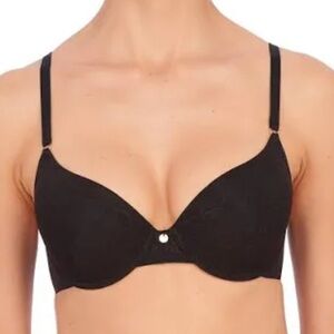 Natori Sheer Jacquard Black Bra Women's Size 32D